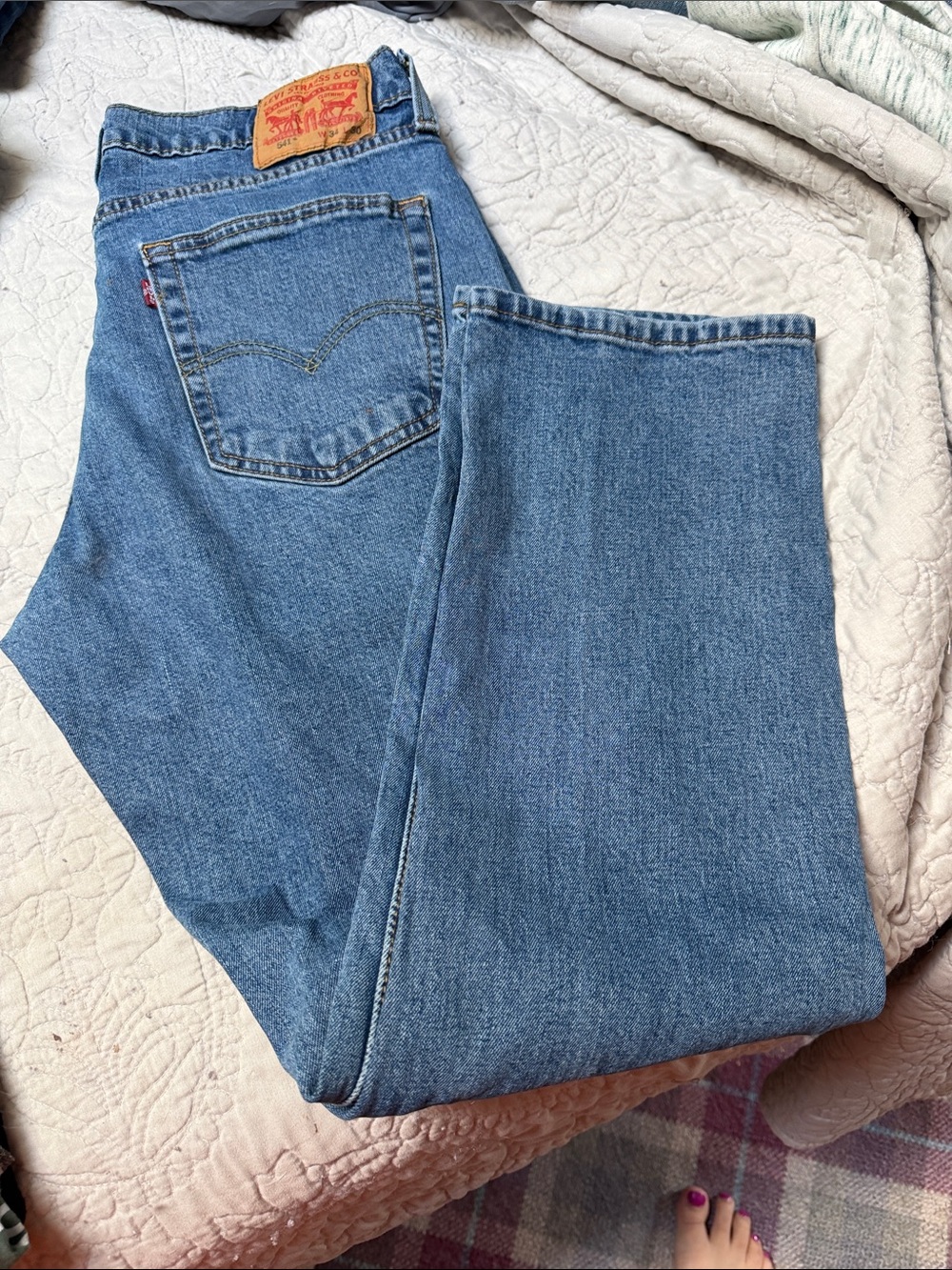 Levi's Straight-Leg Mid Blue Denim Jeans
